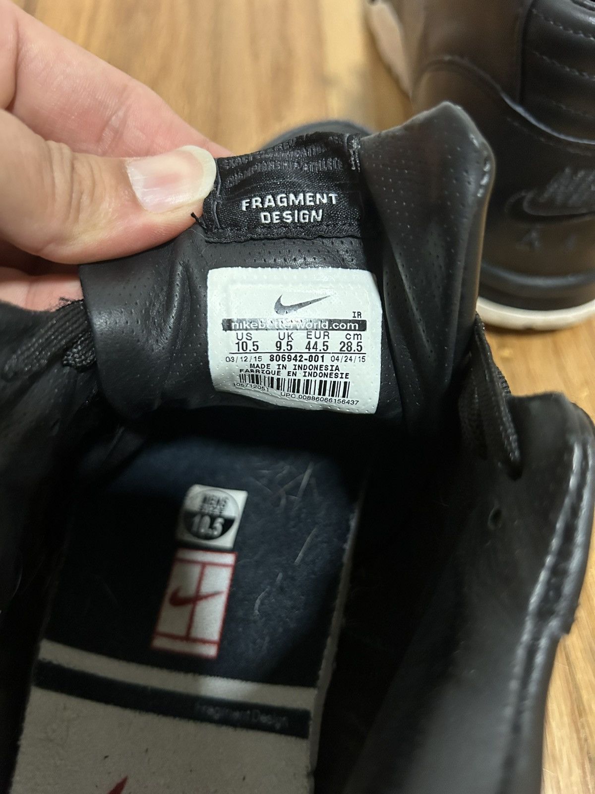 Fragment Design × Nike Nike Air Trainer 1 Mid SP Fragment Design Black Size 10.5 Size US 10.5 / EU 43-44 - 7 Thumbnail
