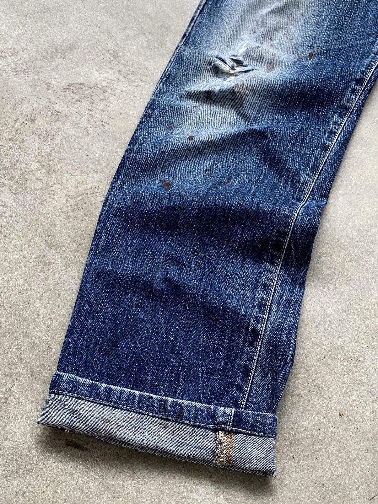 Edwin Thrashed Edwin 505 Red Line Selvedge Denim 🇯🇵 Size US 30 / EU 46 - 3 Thumbnail