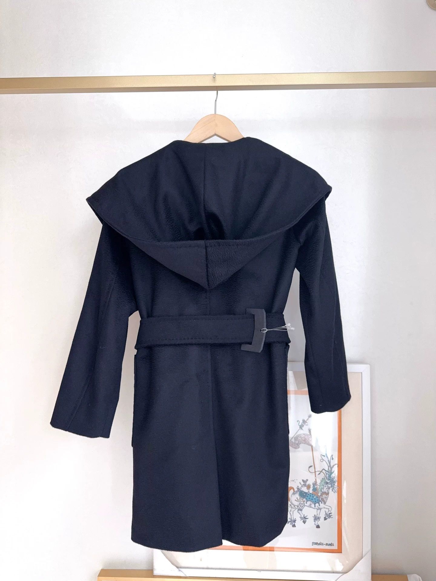 Max Mara MaxMara Rialto NWT Hooded Collar Tie Black Coat 32 Size XXS / US 00 / IT 34 - 5 Thumbnail