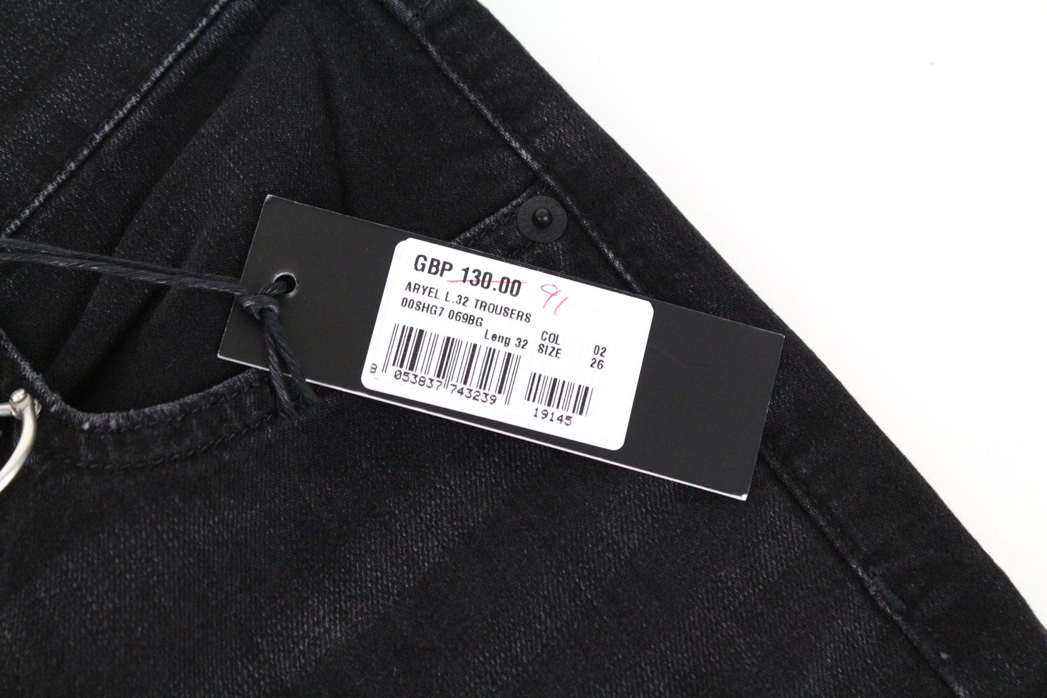 Diesel ARYEL 069BG W26/L32 Black Stretch Jeans 70632 Size 26" / US 2 / IT 38 - 10 Thumbnail