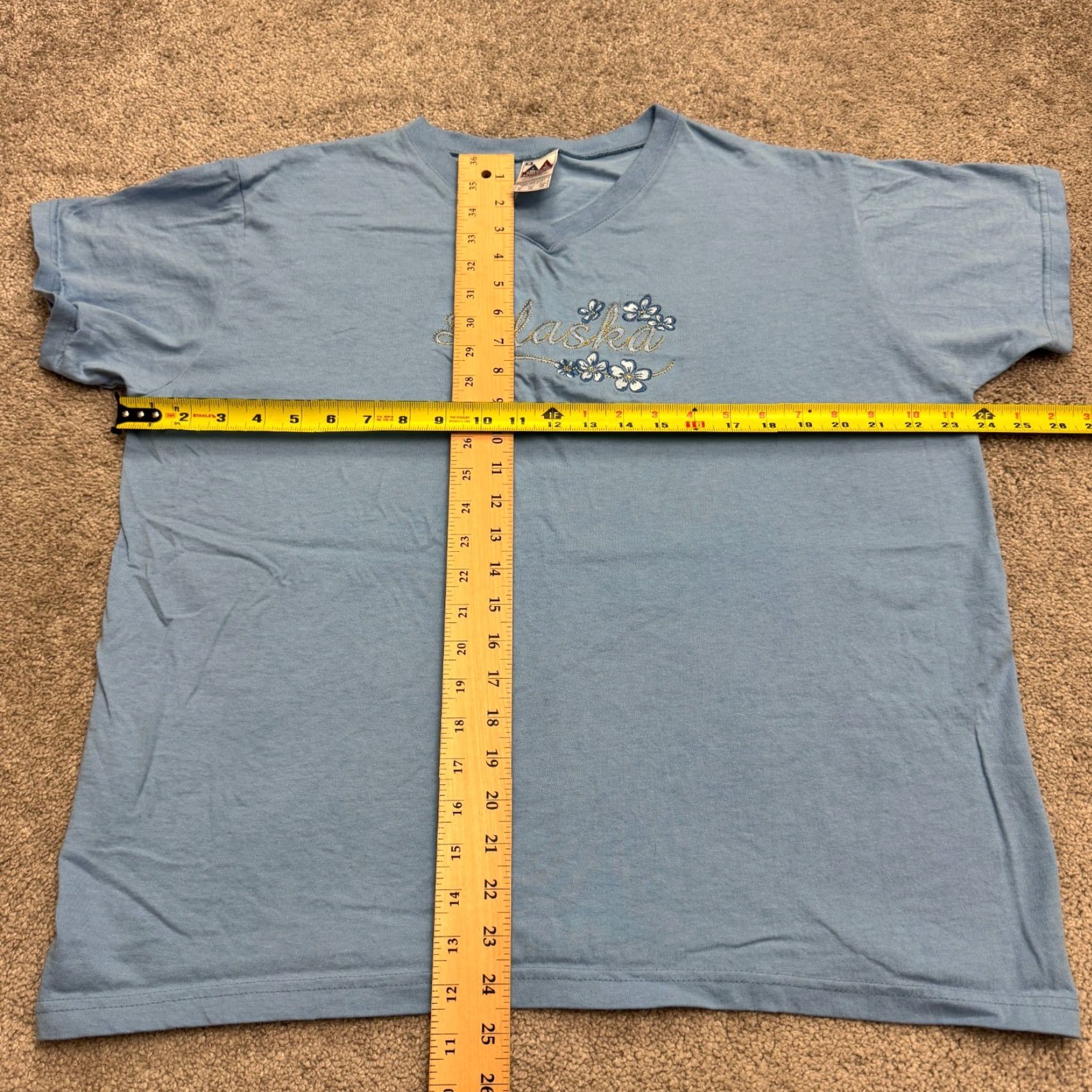 Vintage American Activewear Alaska Embroidered T-shirt Womens XL Blue Heavyweight Tee Size XL / US 12-14 / IT 48-50 - 7 Thumbnail