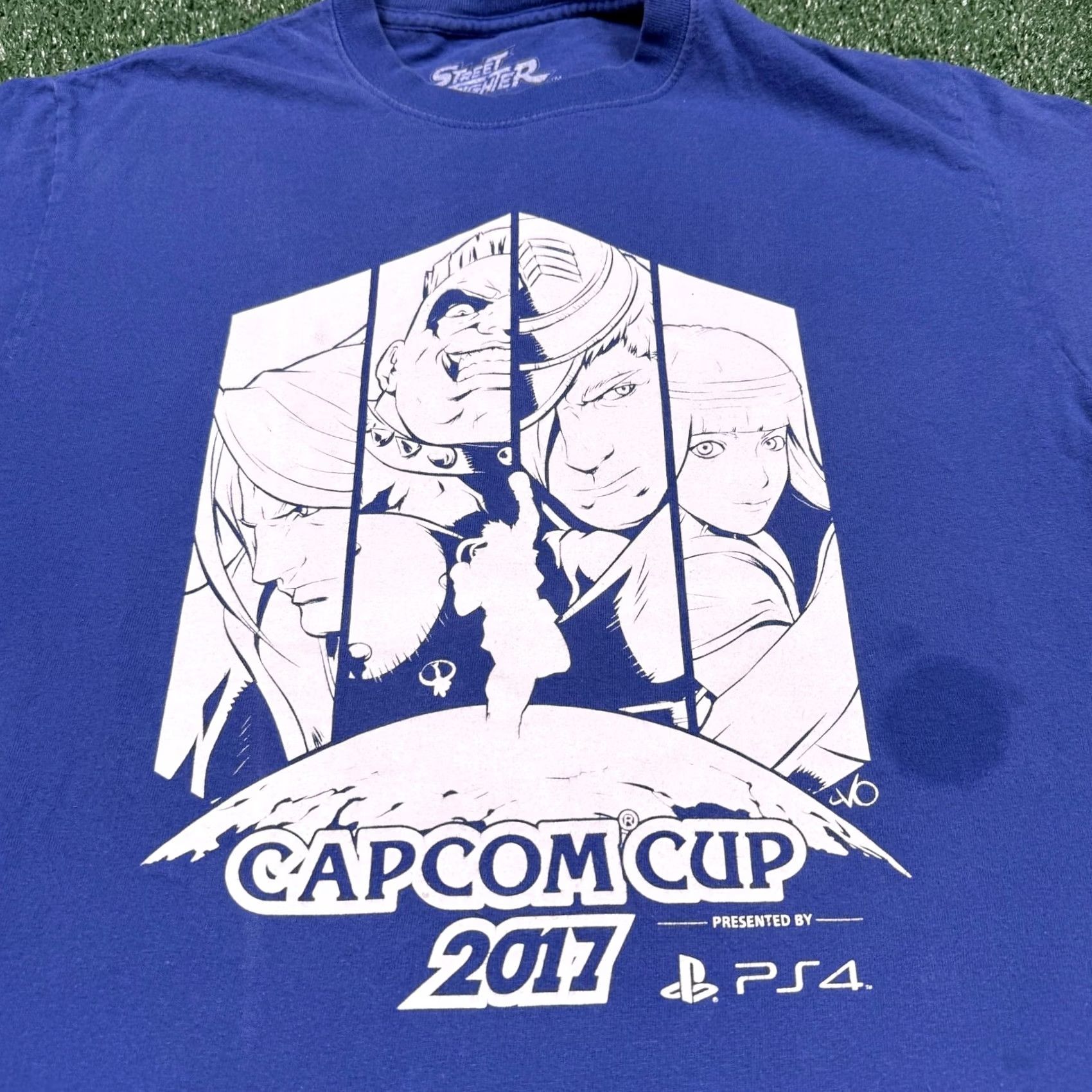 Vintage Street Fighter Graphic T Shirt Men's M Blue Capcom Cup Tee Short Sleeve Size US M / EU 48-50 / 2 - 5 Thumbnail