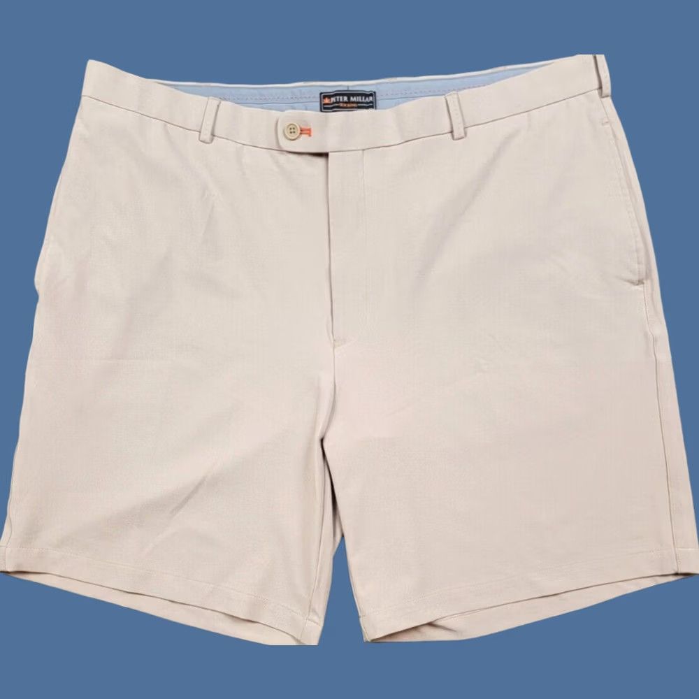 Peter Millar Peter Millar Shorts Mens 40 Brown Beige Wicking Element Golf Casual Preppy Sports Bermuda Front Button Embroidered Logo Pockets Mens Size US 40 / EU 56 - 1 Thumbnail