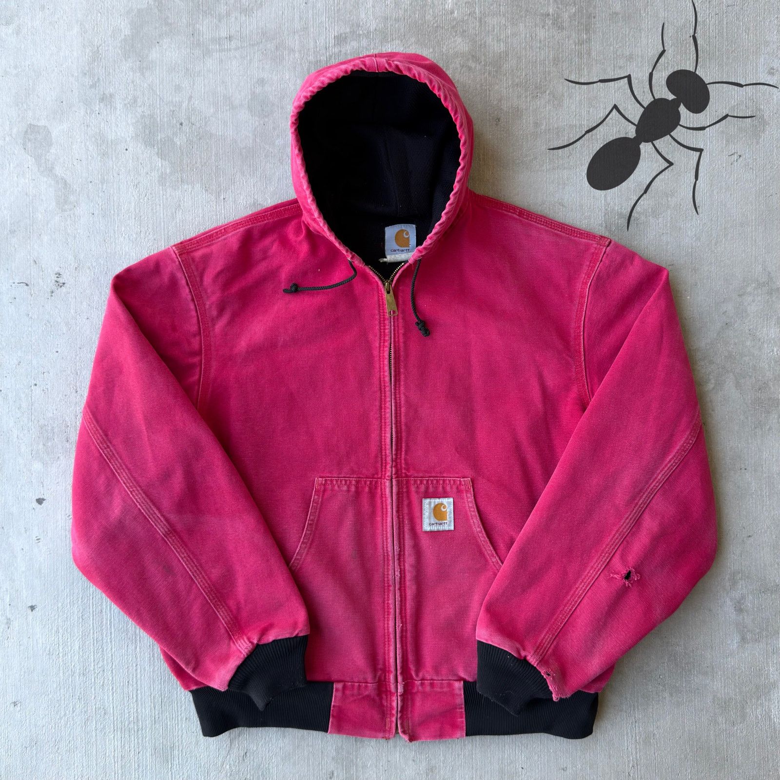 Carhartt × Vintage Vintage Carhartt J03 RED hooded work wear jacket Size US XL / EU 56 / 4 - 1 Thumbnail