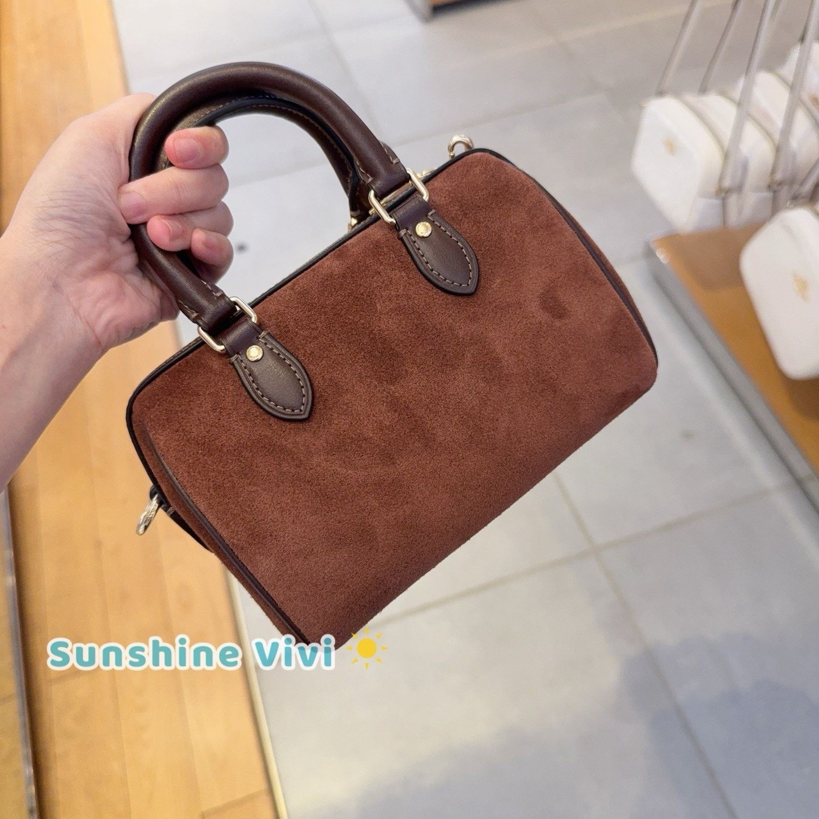 Coach NWT Coach Mini Rowan Crossbody Bag CCF29 suede Vintage Brown Size ONE SIZE - 2 Thumbnail