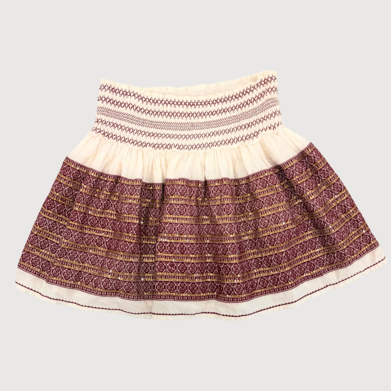 Other LoveShackFancy Embroidered Boho Mini Skirt Cream 0 Size 25" / US 0 / IT 36 - 1 Thumbnail