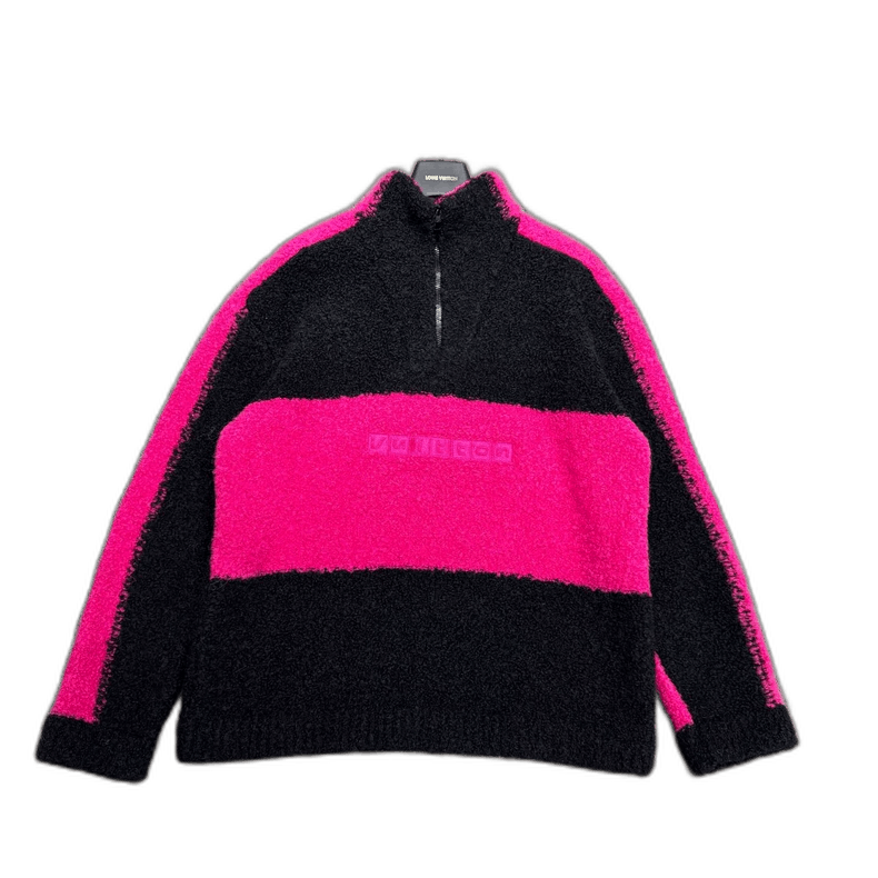 Louis Vuitton Louis Vuitton Half-Zip Black Pink Teddy Sweater-2507 Size US XL / EU 56 / 4 - 1 Thumbnail
