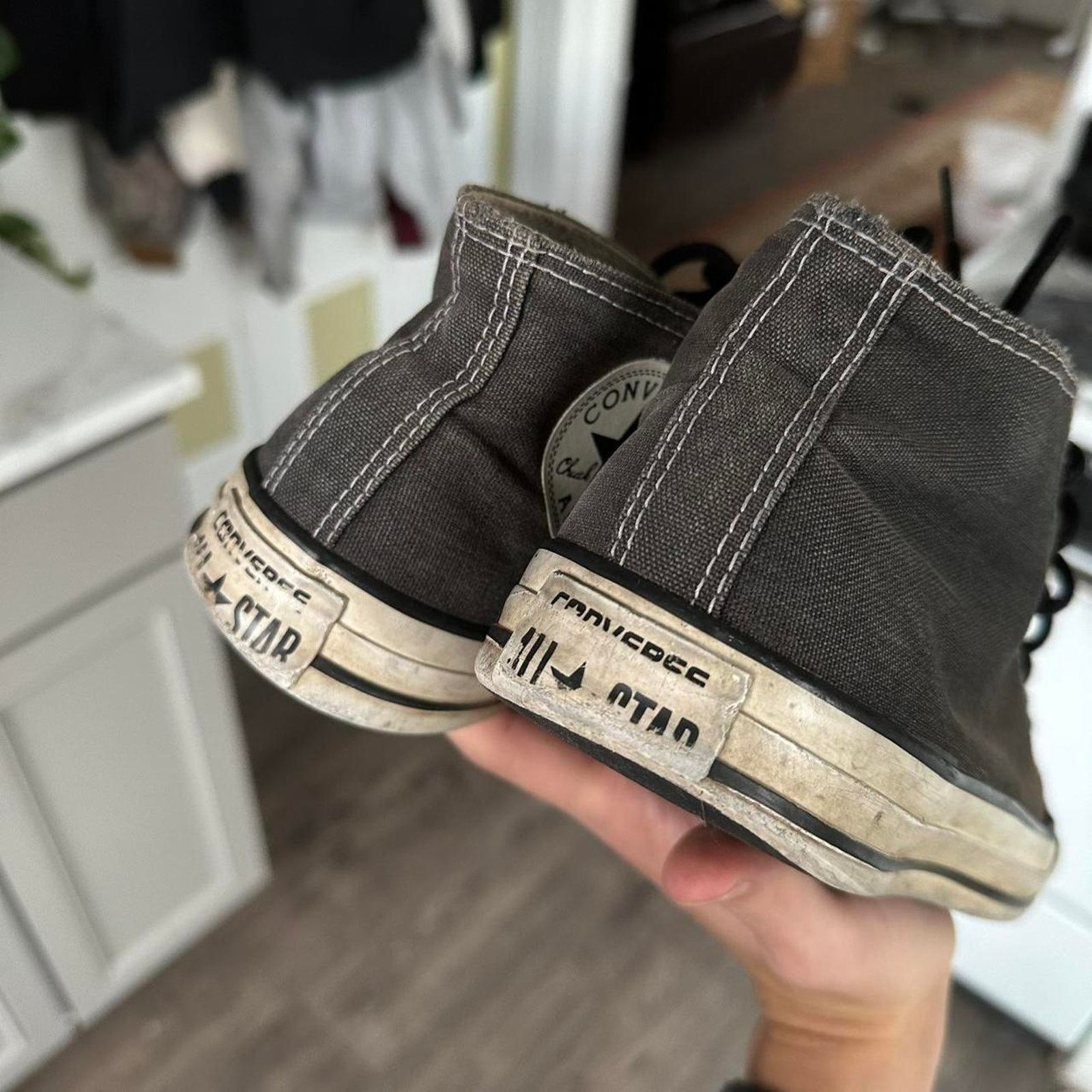 Converse Vintage 00s Y2K Converse Mid Chuck 70 Punk Emo Hi Top Shoes Size US 7 / EU 40 - 3 Thumbnail
