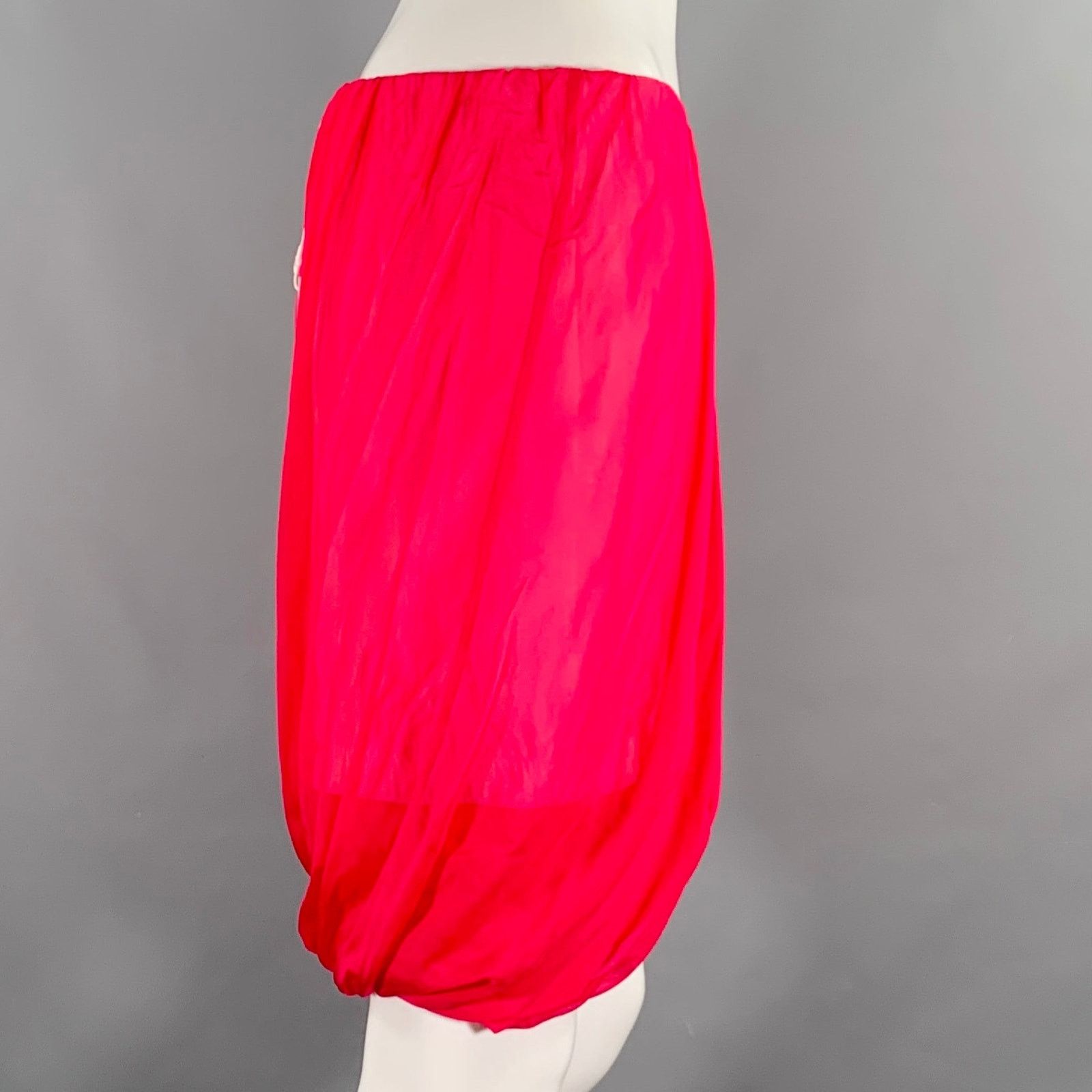 Helmut Lang HELMUT LANG Size S Pink Silk Bubble Hem Skirt Size 27" / US 4 / IT 40 - 2 Thumbnail