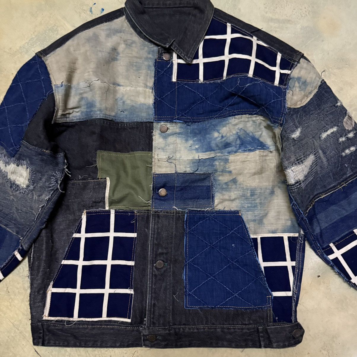 Comme des Garcons Homme Vintage 80s Comme Des Garcons Denim Jacket Patchwork Size US M / EU 48-50 / 2 - 4 Thumbnail