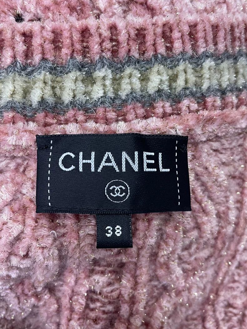 Chanel chanel Pink and gold velvet medium-length cardigan coat Size XS / US 0-2 / IT 36-38 - 4 Thumbnail