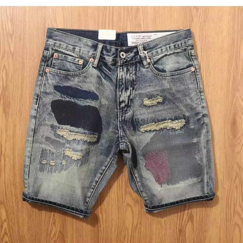 Jean Washed Retro Outdoor Hole Distressed Shorts Jorts Size US 29 - 2 Thumbnail