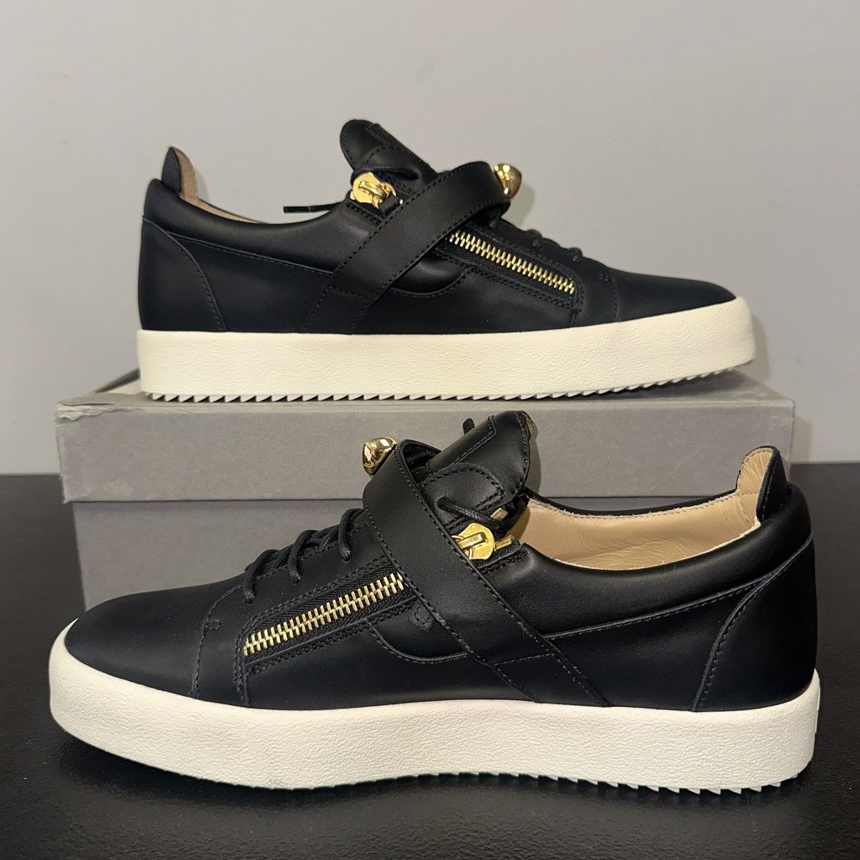 Giuseppe Zanotti Giuseppe Zanotti Men's Black Gold Double-Zip Sneakers Size US 15 / EU 48 - 2 Thumbnail
