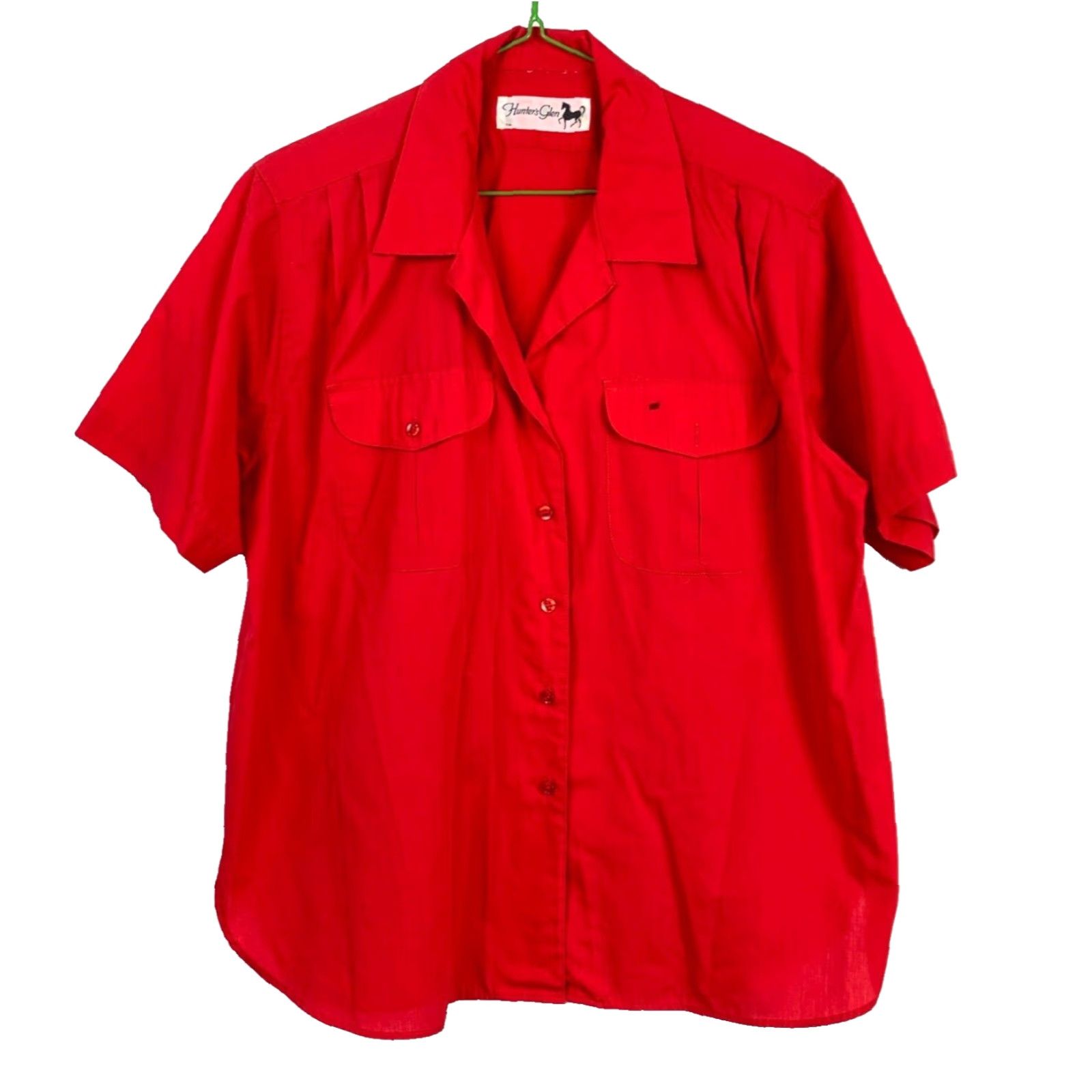 Vintage VINTAGE Hunter's Glen Red Short Sleeve Camp Shirt Womens Size 18 Size XXL / US 16-18 / IT 52-54 - 2 Thumbnail