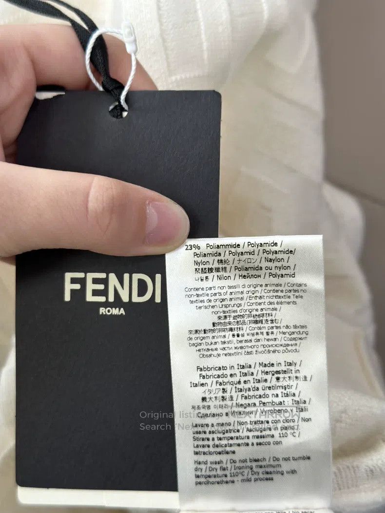 Fendi Fendi Men's solid wool jacquard long-sleeve crewneck sweat Size US L / EU 52-54 / 3 - 6 Thumbnail