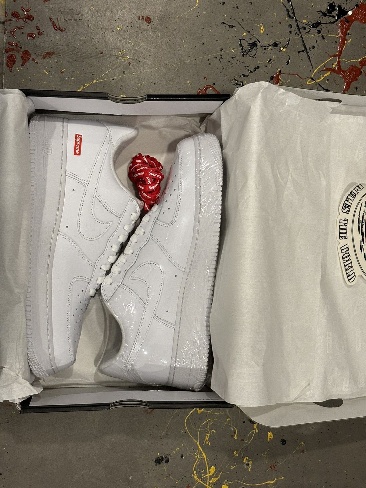 image of Nike Supreme Af1 Shoes in White, Men's (Size 9.5)