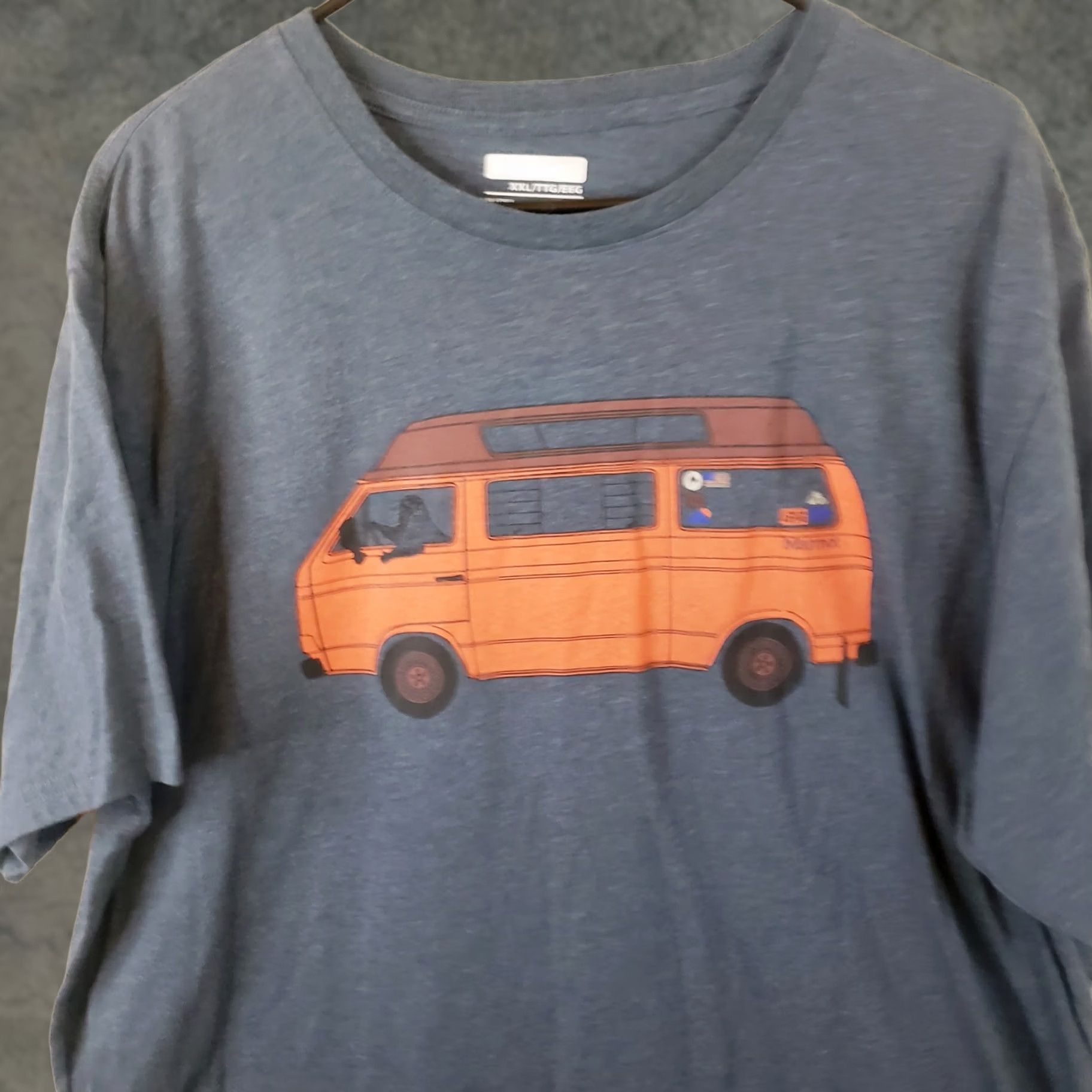 Marmot Marmot Van Life Tee Short Sleeve Mens XXL Gray Jersey Crew Neck Van Graphic Front T-Shirt Size US 39 - 1 Thumbnail
