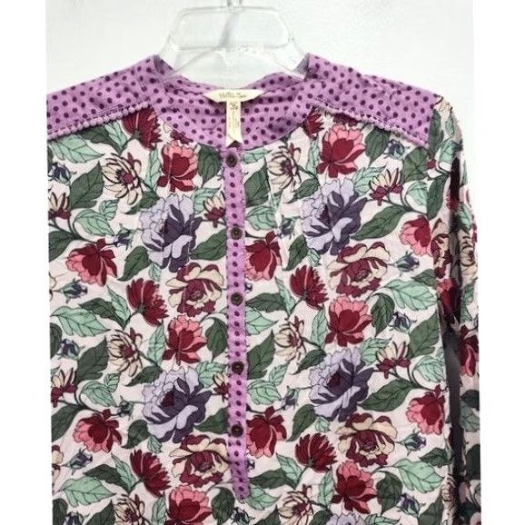 Vintage Matilda Jane Blouse Top M Purple Floral BOHO Cottage Bohemian Festival All Seasons Long Sleeve Relaxed Womens Size M / US 6-8 / IT 42-44 - 3 Thumbnail