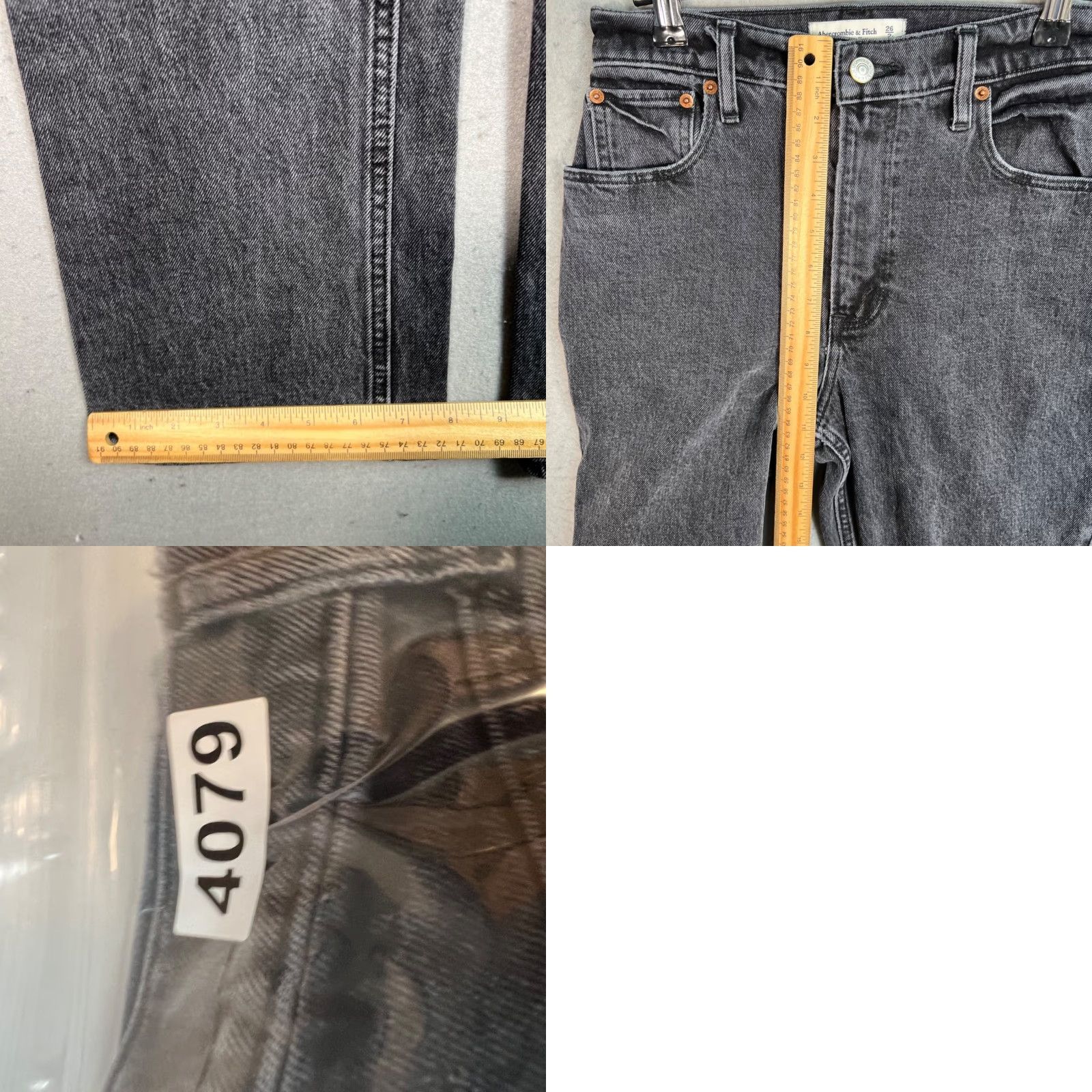 Abercrombie & Fitch VINTAGE Abercrombie & Fitch Womens 26 Jeans Flared High Rise Black Denim 5-Pocket Stretch Size 26" / US 2 / IT 38 - 8 Thumbnail