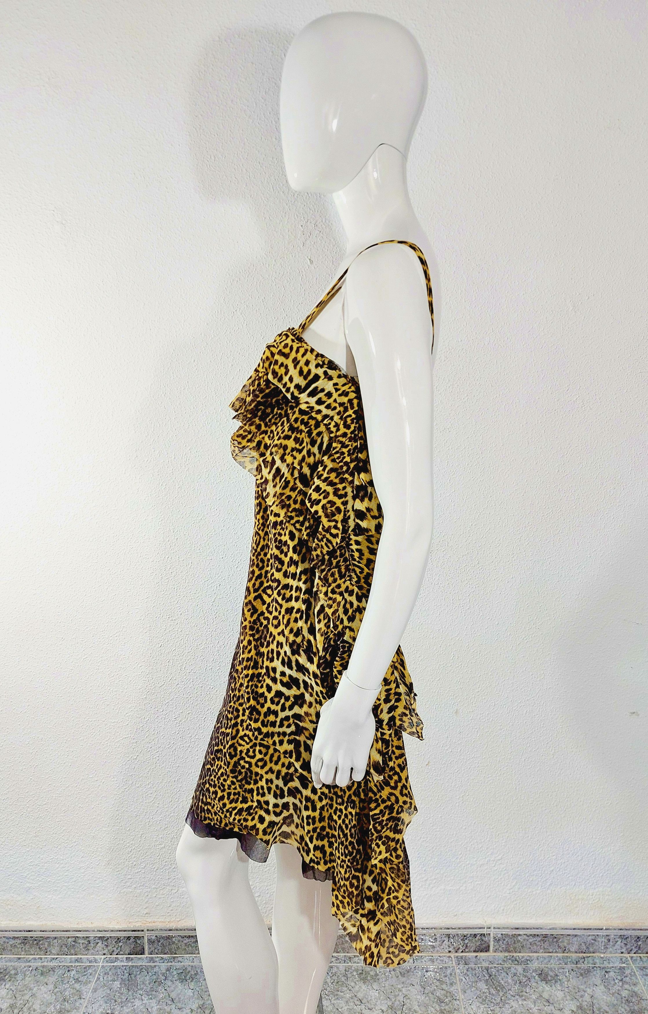 Jean Paul Gaultier Jean Paul Gaultier Mesh Tarzan Jane Leopard Tiger Dress Size L / US 10 / IT 46 - 13 Thumbnail