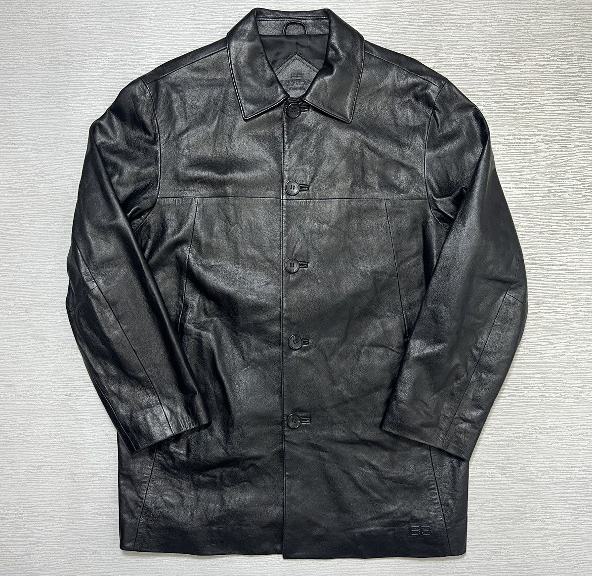 Balenciaga Balenciaga - Vintage - 1997 - Button Up Leather Coat Size US L / EU 52-54 / 3 - 1 Thumbnail