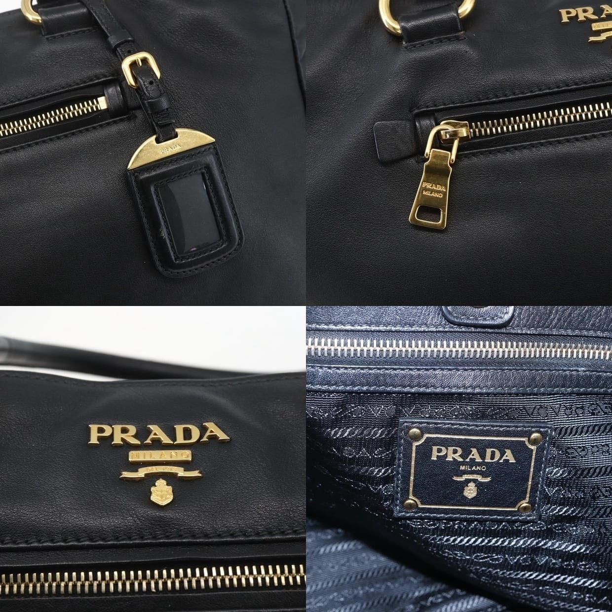 Prada Prada Leather Handbag Black Size ONE SIZE - 12 Thumbnail