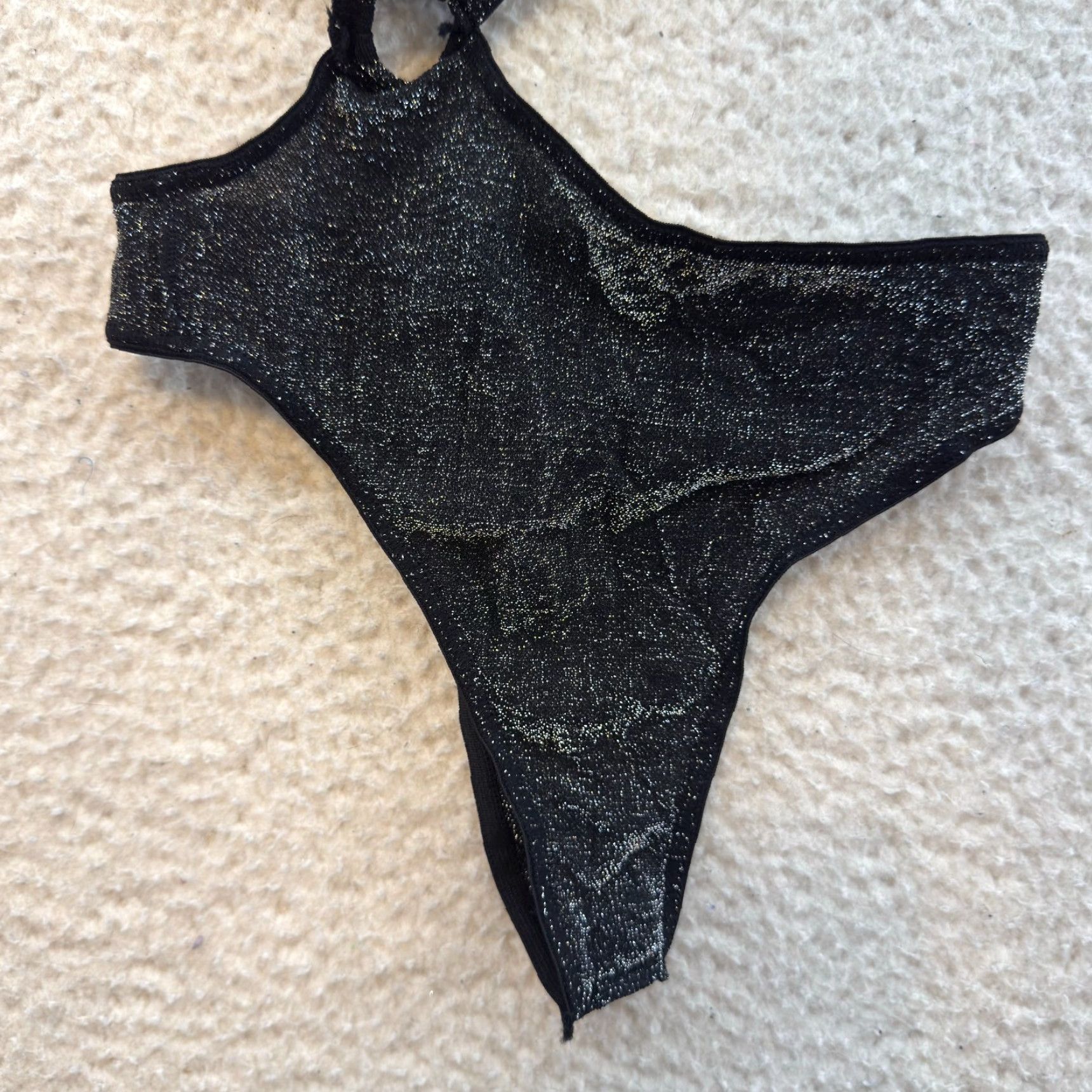 Vintage VINTAGE Y2K Bodysuit One Piece XS Black Sparkle Glitter Cut-Out Rave Club Womens XS Size XS / US 0-2 / IT 36-38 - 4 Thumbnail