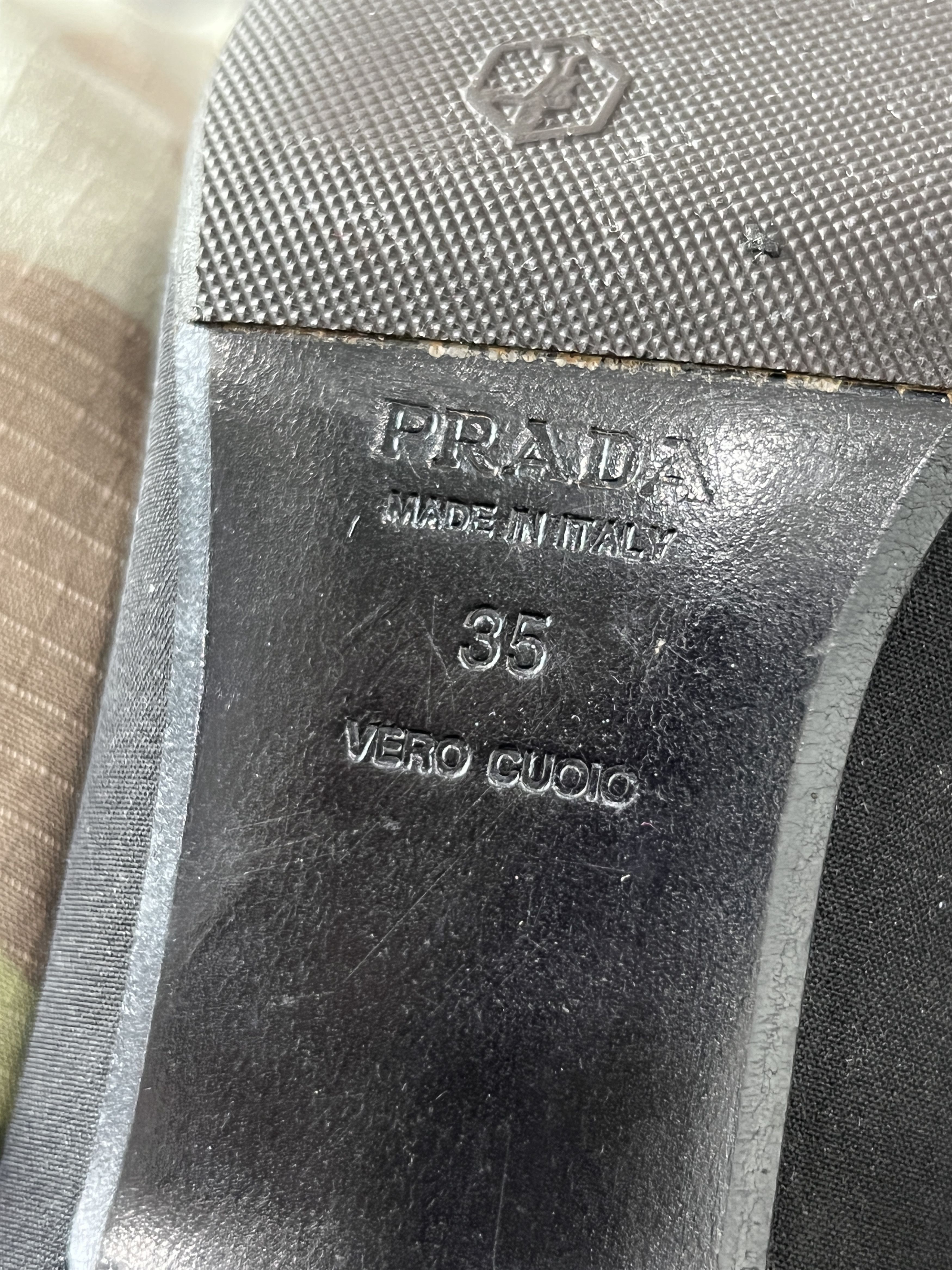 Prada Prada Black Satin Pumps Square Toe Logo Heels EU35 Size US 5 / IT 35 - 12 Thumbnail