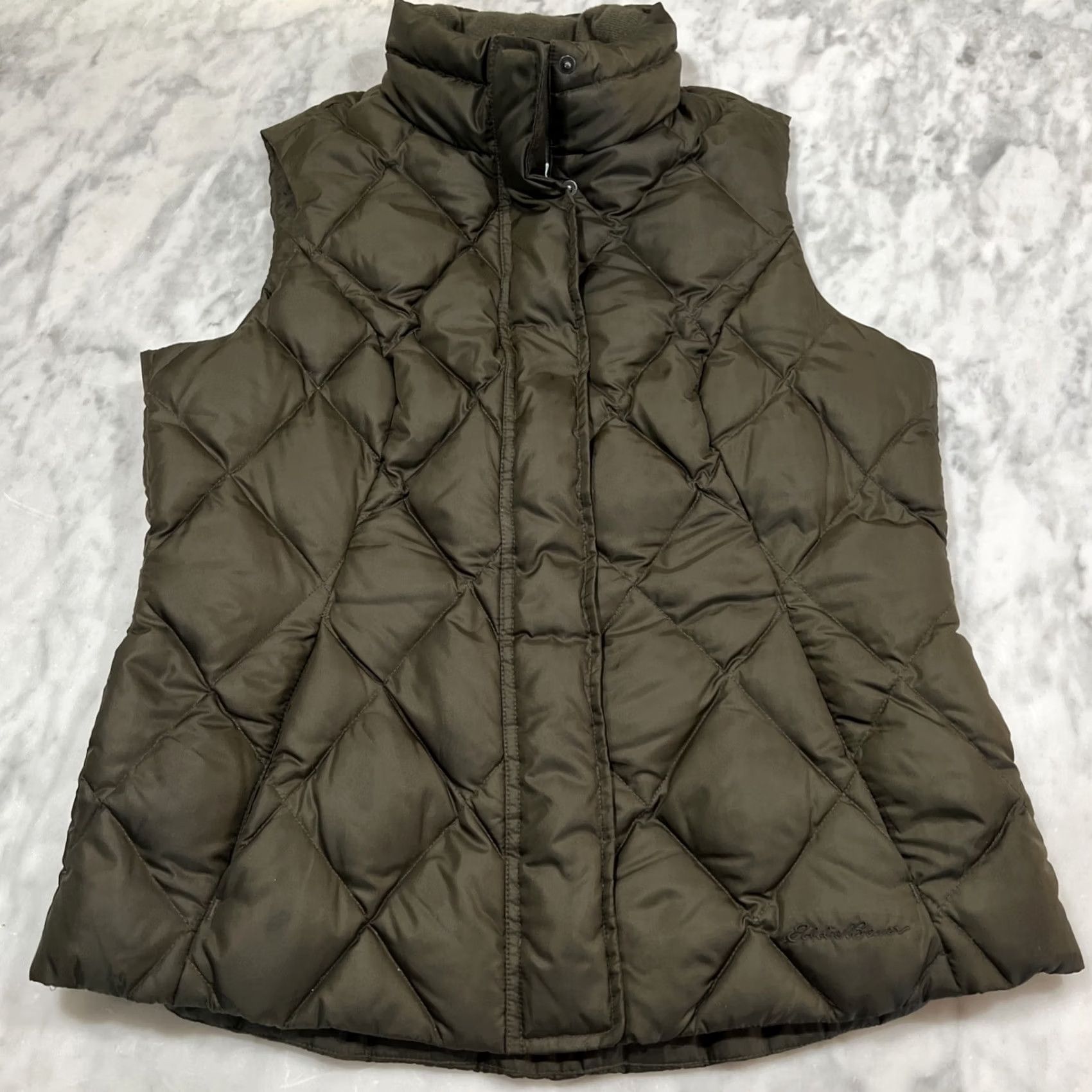 Eddie Bauer Eddie Bauer Vest Womens M Brown Quilted Puffy Goose Down Zipper Snaps Pockets Size M / US 6-8 / IT 42-44 - 2 Thumbnail