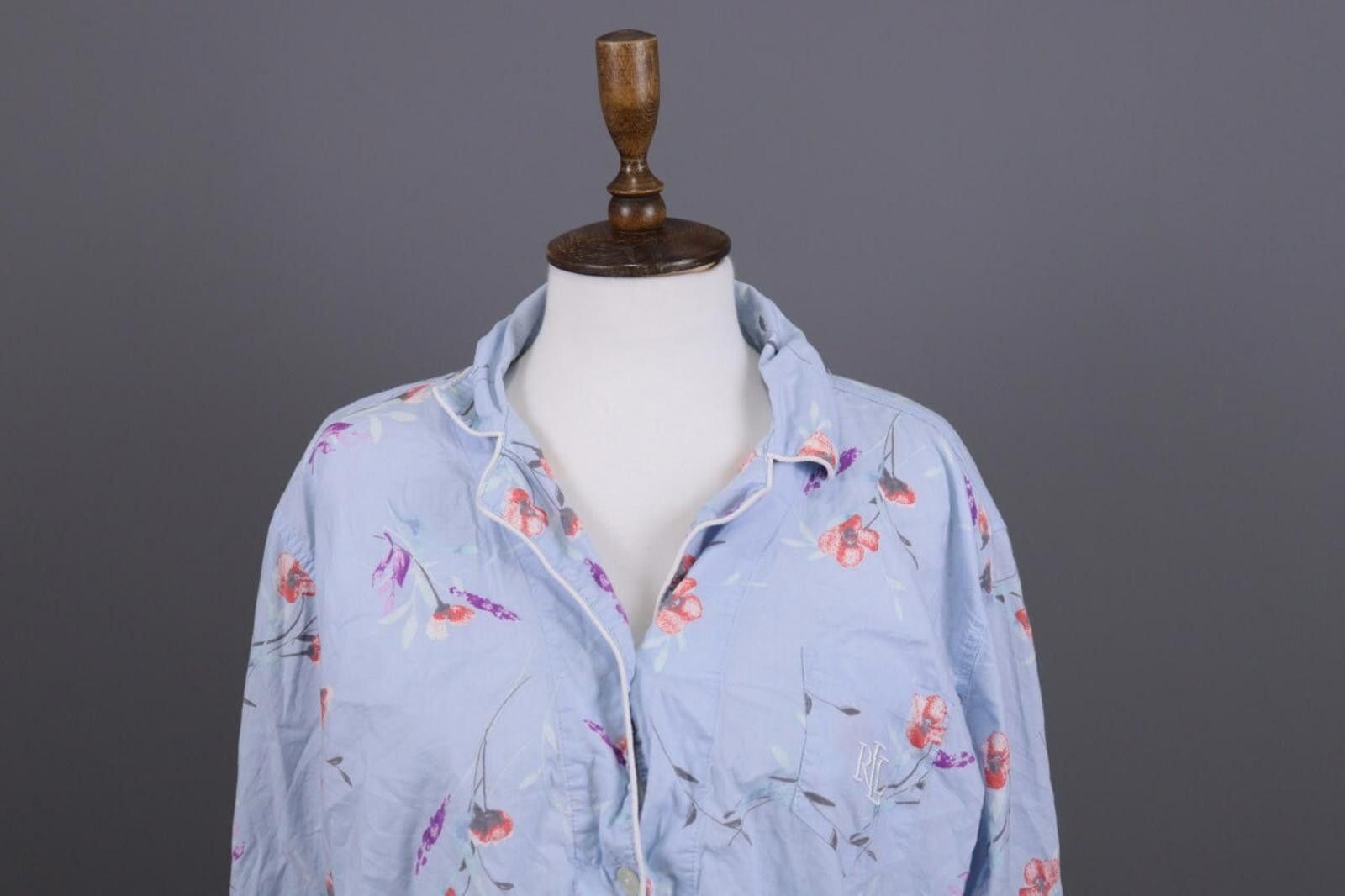 Ralph Lauren Black Label Ladies Ralph Lauren Blue Floral Button Down Cardigan Size XL Size XL / US 12-14 / IT 48-50 - 2 Thumbnail
