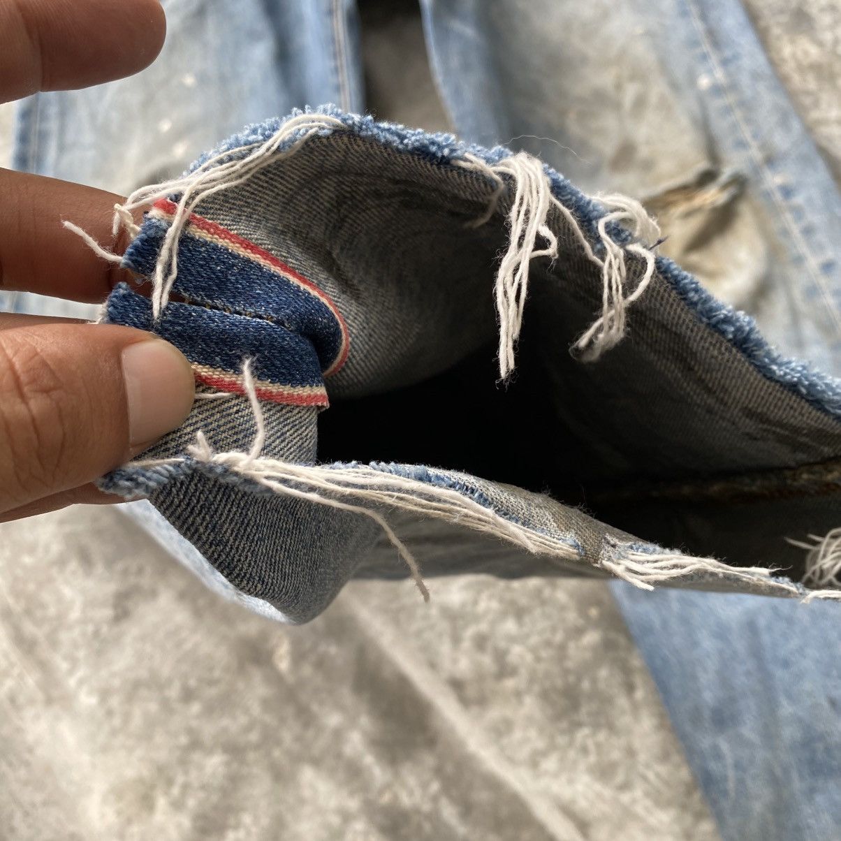 Vintage Vintage Y2K Edwin Selvedge Distressed w32 Size US 32 / EU 48 - 8 Thumbnail