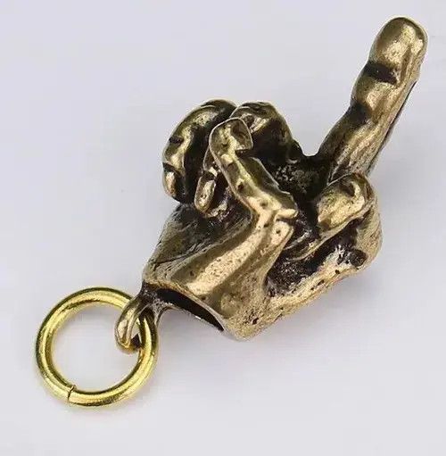 Jewelry Raised Middle Finger Up Shape Keychain Pendant Size ONE SIZE - 4 Thumbnail