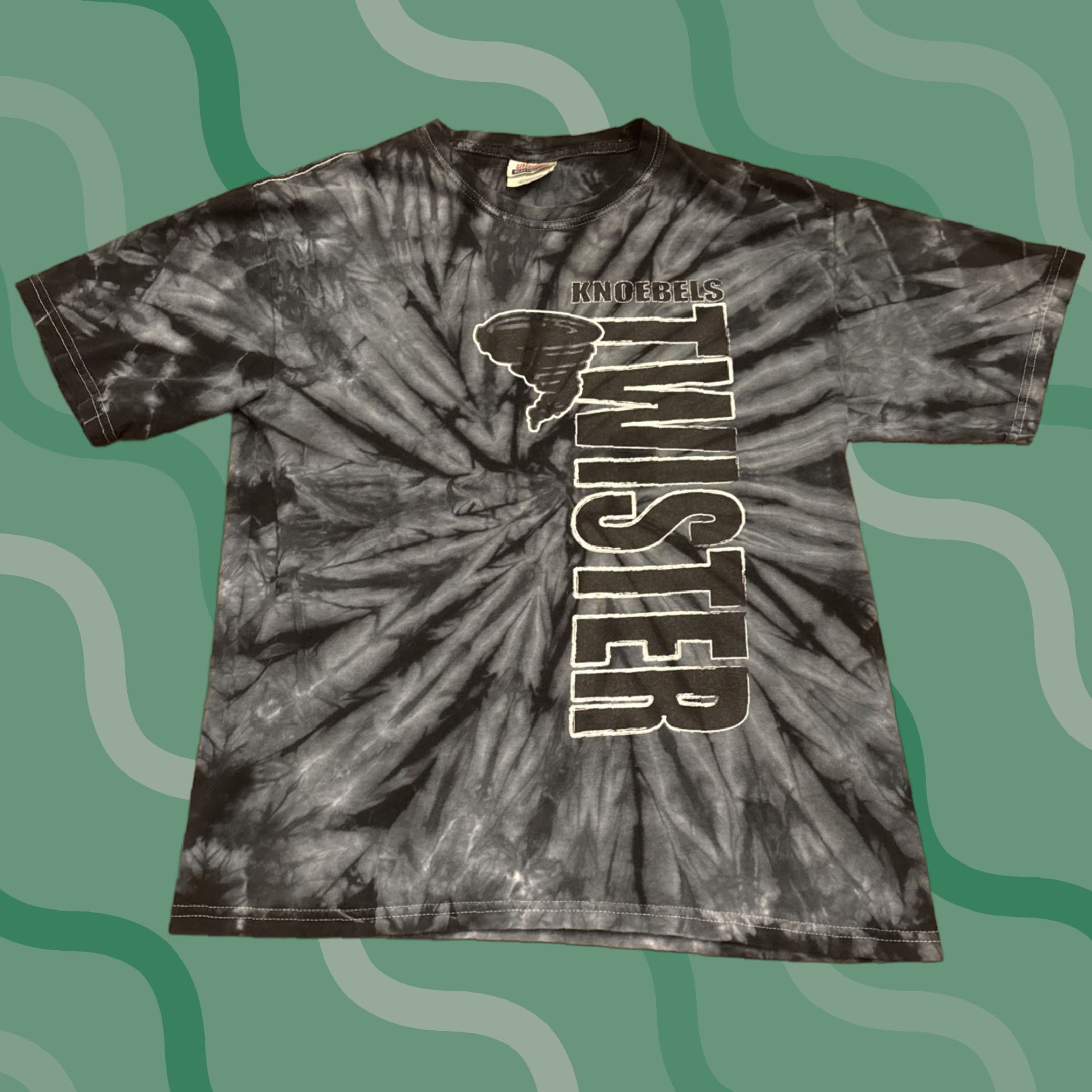 Hanes VINTAGE Knoebels Amusement Park Tie Dye Twister T-Shirt Adult Medium Gray Y2K Mens Size US M / EU 48-50 / 2 - 1 Thumbnail