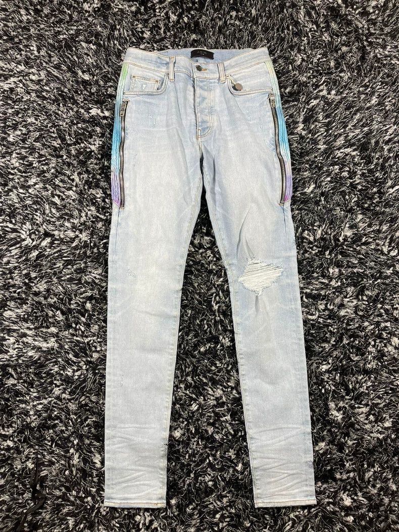 Amiri Amiri Watercolor Half Track Jean Size US 33 - 1 Thumbnail