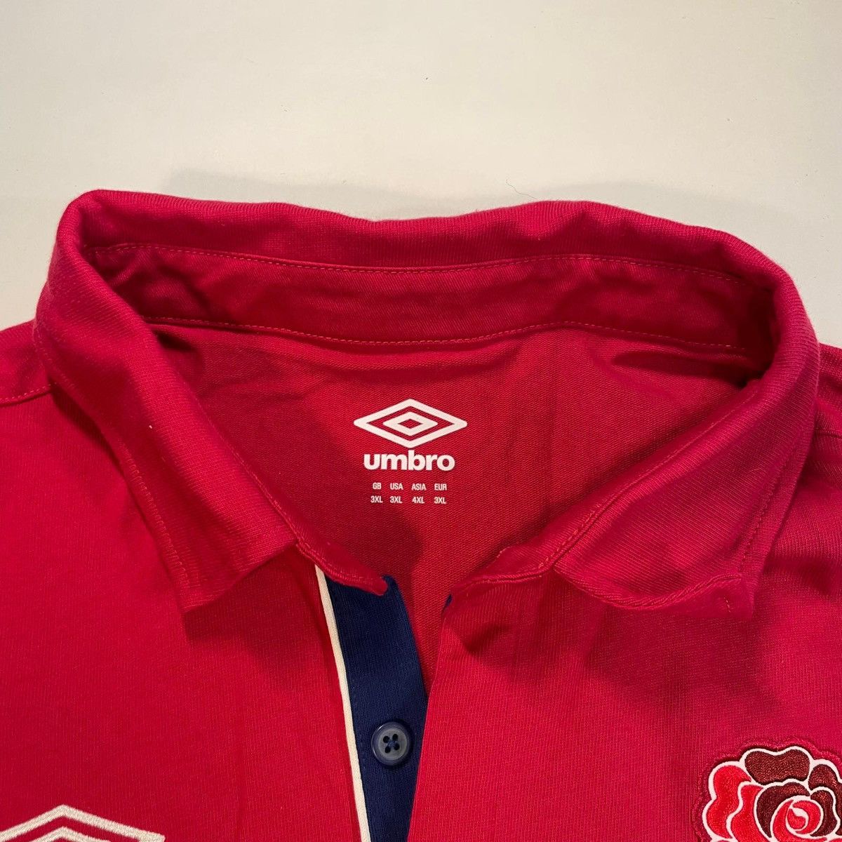 Umbro England Rugby Union shirt, Umbro red white sweatshirt polo Size US XXL / EU 58 / 5 - 7 Thumbnail