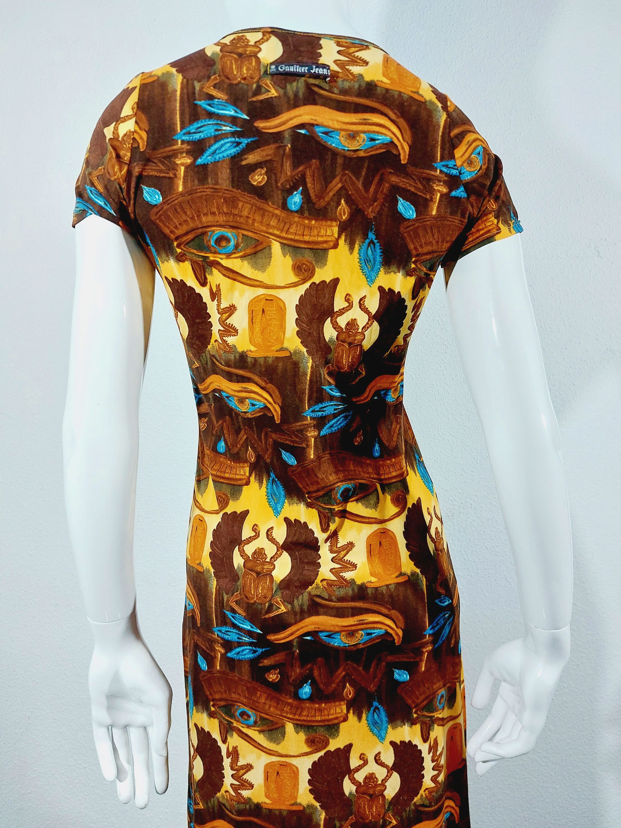 Jean Paul Gaultier Jean Paul Gaultier Egypt 1997 Horus Scarab Hieroglyph Dress Size S / US 4 / IT 40 - 8 Thumbnail
