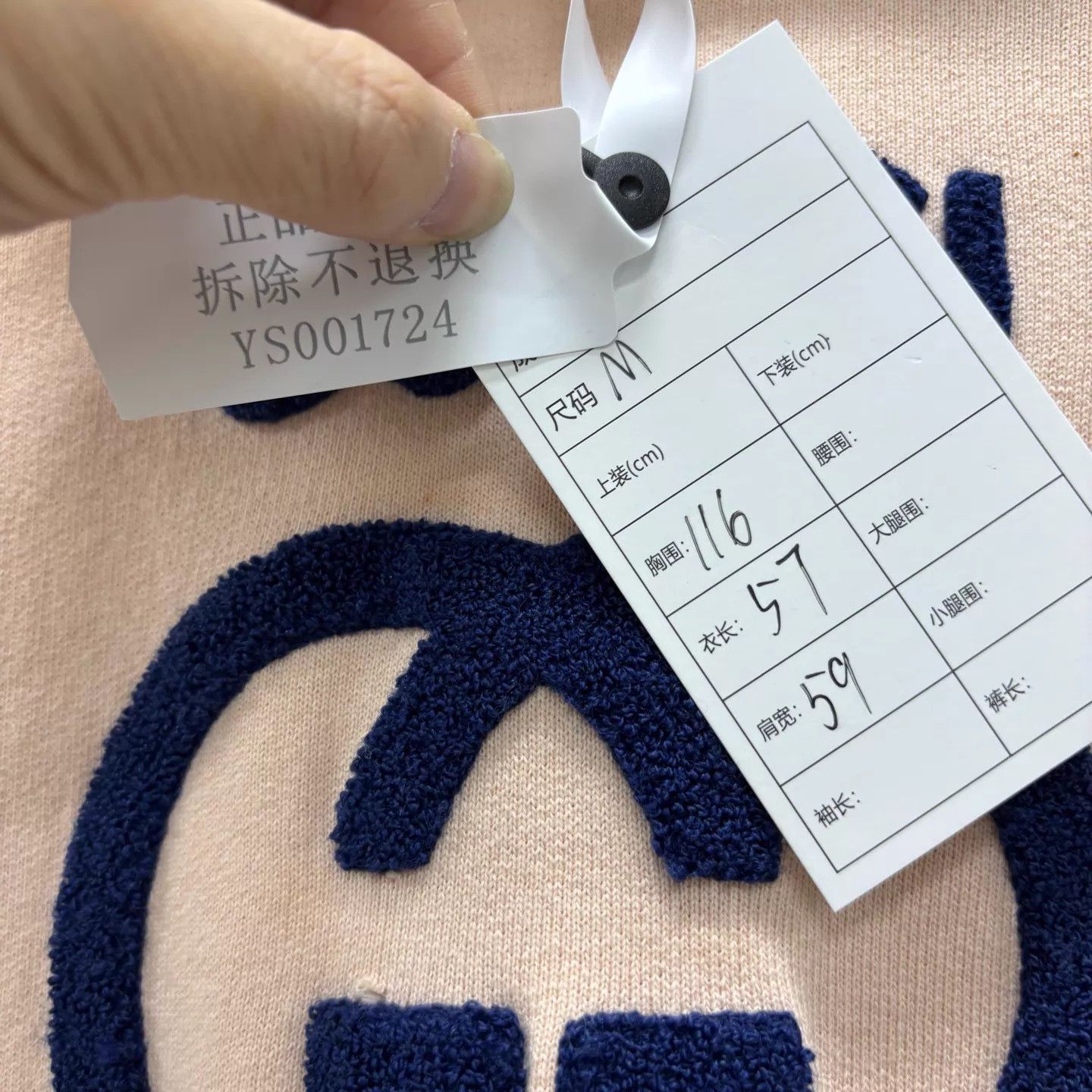 Gucci Gucci Blush Pink Flocked GG Logo Sweatshirt M Size M / US 6-8 / IT 42-44 - 5 Thumbnail