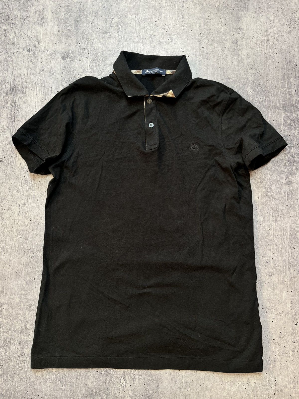 Aquascutum Aquascutum Black Polo Shirt Collared Classic Plaid Size S Size US S / EU 44-46 / 1 - 1 Thumbnail