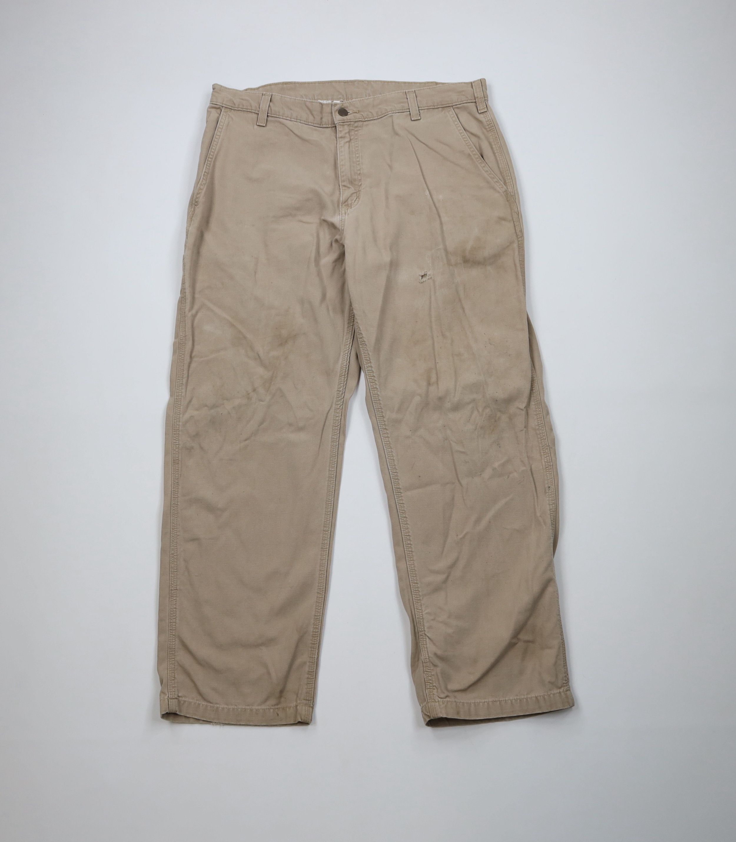 Carhartt Vintage Carhartt Spell Out Wide Leg Dungaree Pants Khaki Size US 38 / EU 54 - 1 Thumbnail
