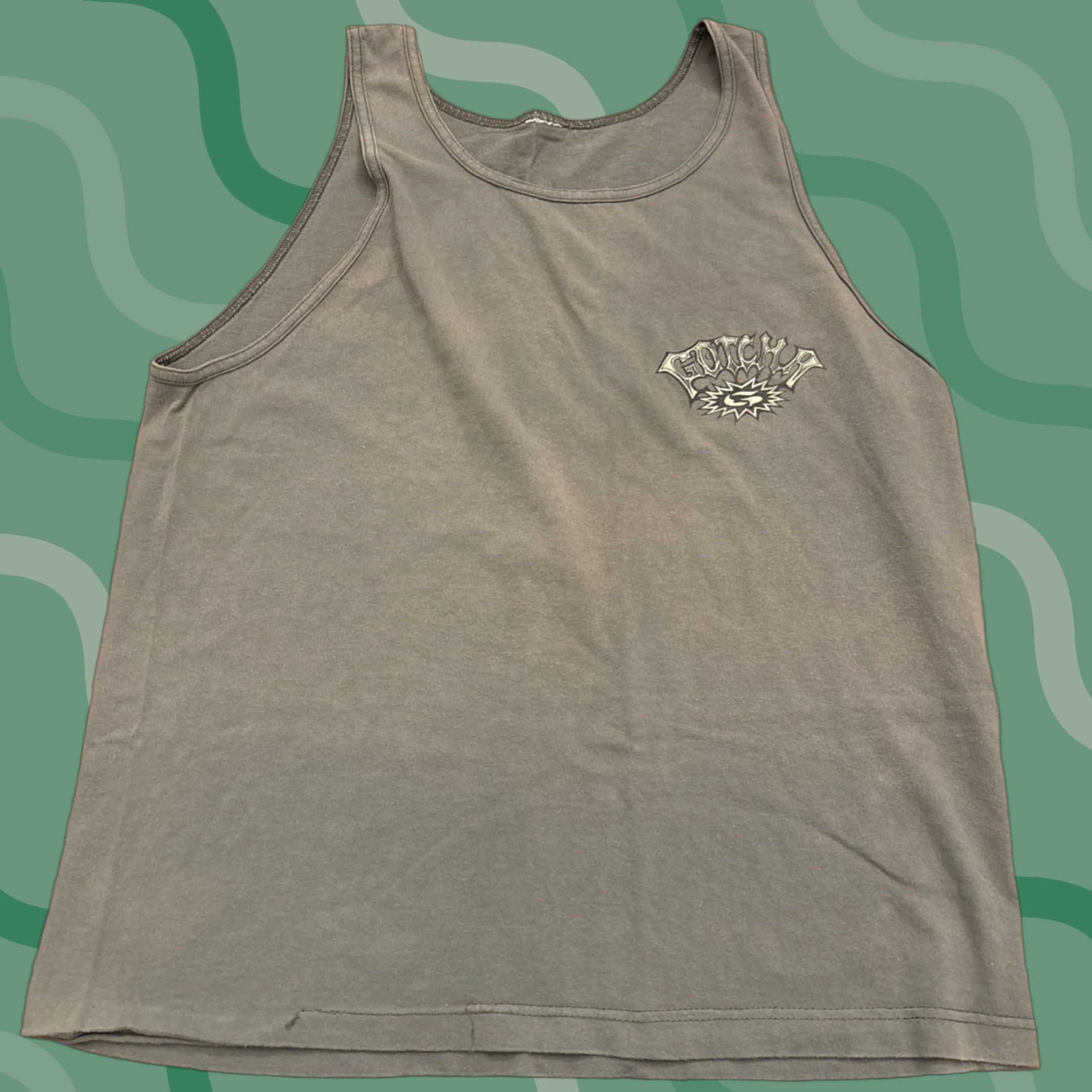 Gotcha VINTAGE Gotcha Tank Shirt Women Size M Green Distressed Dragons Green Tank Top M Green Dragons 90s? Merch? Size M / US 6-8 / IT 42-44 - 1 Thumbnail