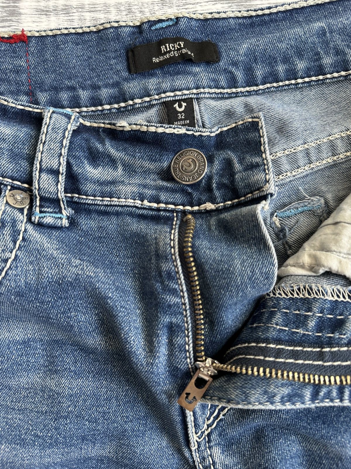 True Religion TRUE RELIGION Ricky Relaxed Straight Blue Jeans Pants sz 32 Size US 32 / EU 48 - 6 Thumbnail