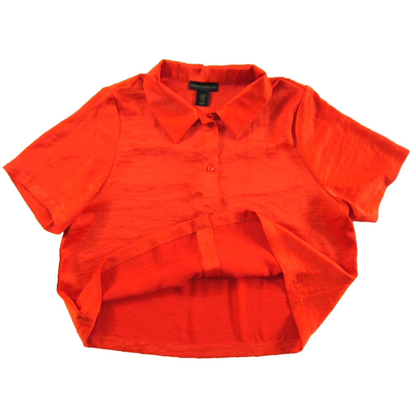 Vintage VINTAGE House Of Harlow 1960 Orange Short Sleeve Collared Cropped Blouse Medium Size M / US 6-8 / IT 42-44 - 4 Thumbnail