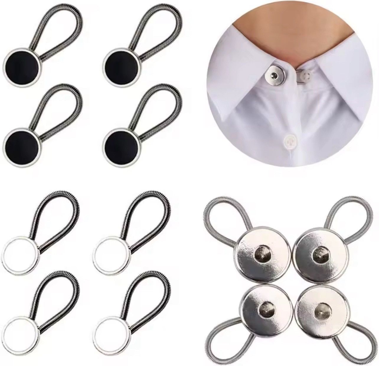 Other 10MM Metal Elastic Collar Extenders Button Size ONE SIZE - 5 Thumbnail