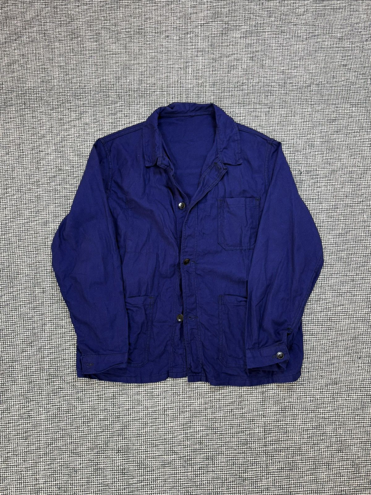 Le Laboureur 60s/70s unbranded french chore coat jacket 3 pocket sanfor Size US L / EU 52-54 / 3 - 3 Thumbnail