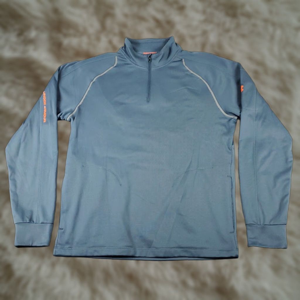 Under Armour Under Armour Pullover Sweater Mens Large Blue 1/4 Zip Knit Sweatshirt Size US L / EU 52-54 / 3 - 1 Thumbnail