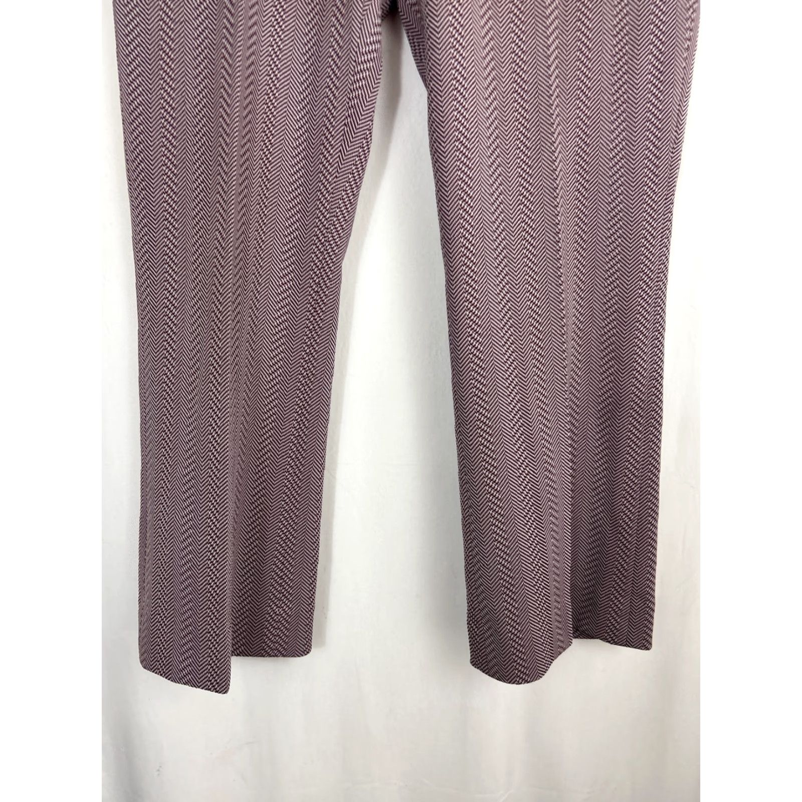 Armani VINTAGE Marman Pants 34x30 Mens/Unisex Polyester Herringbone Maroon White 60s 1960s Size US 34 / EU 50 - 2 Thumbnail