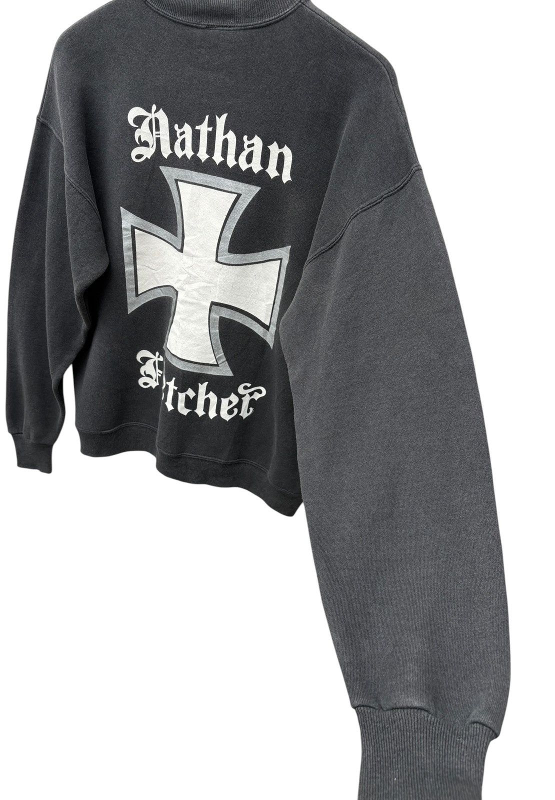 Vintage Vintage 90s Nathan Fletcher Cross Graphic Faded Sweatshirt Size US M / EU 48-50 / 2 - 13 Thumbnail