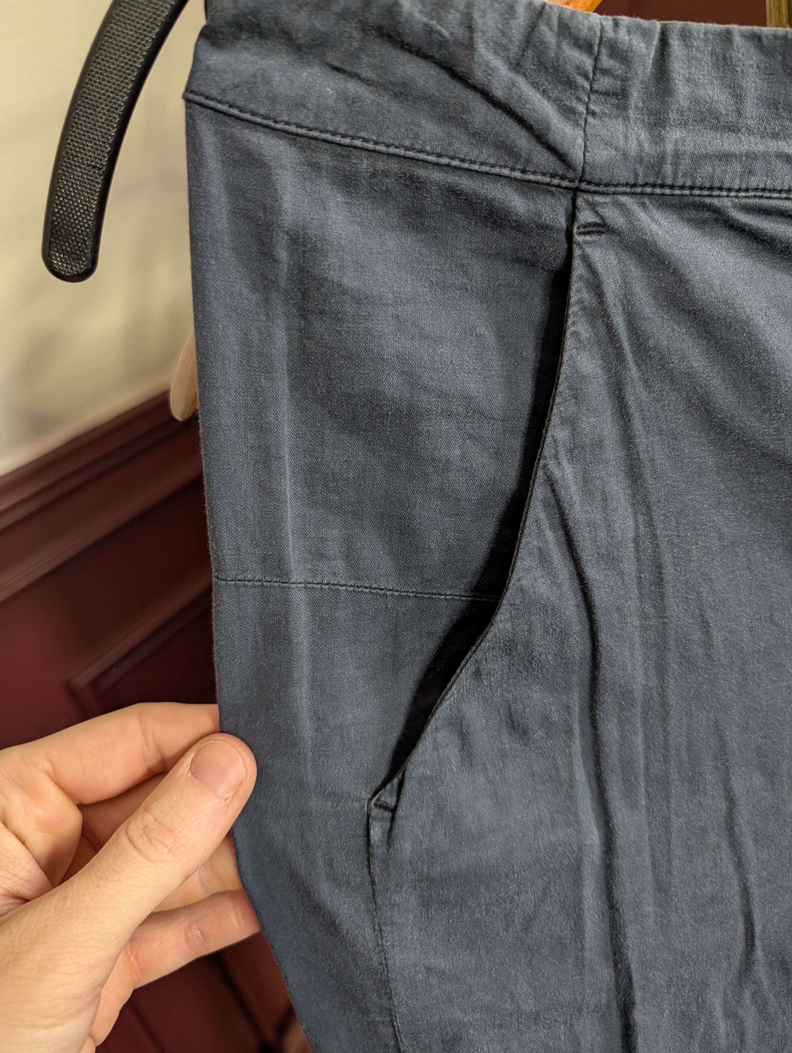 Maison Margiela 2013 blue cotton/linen high rise curve seam pants 40 Size 28" / US 6 / IT 42 - 3 Thumbnail