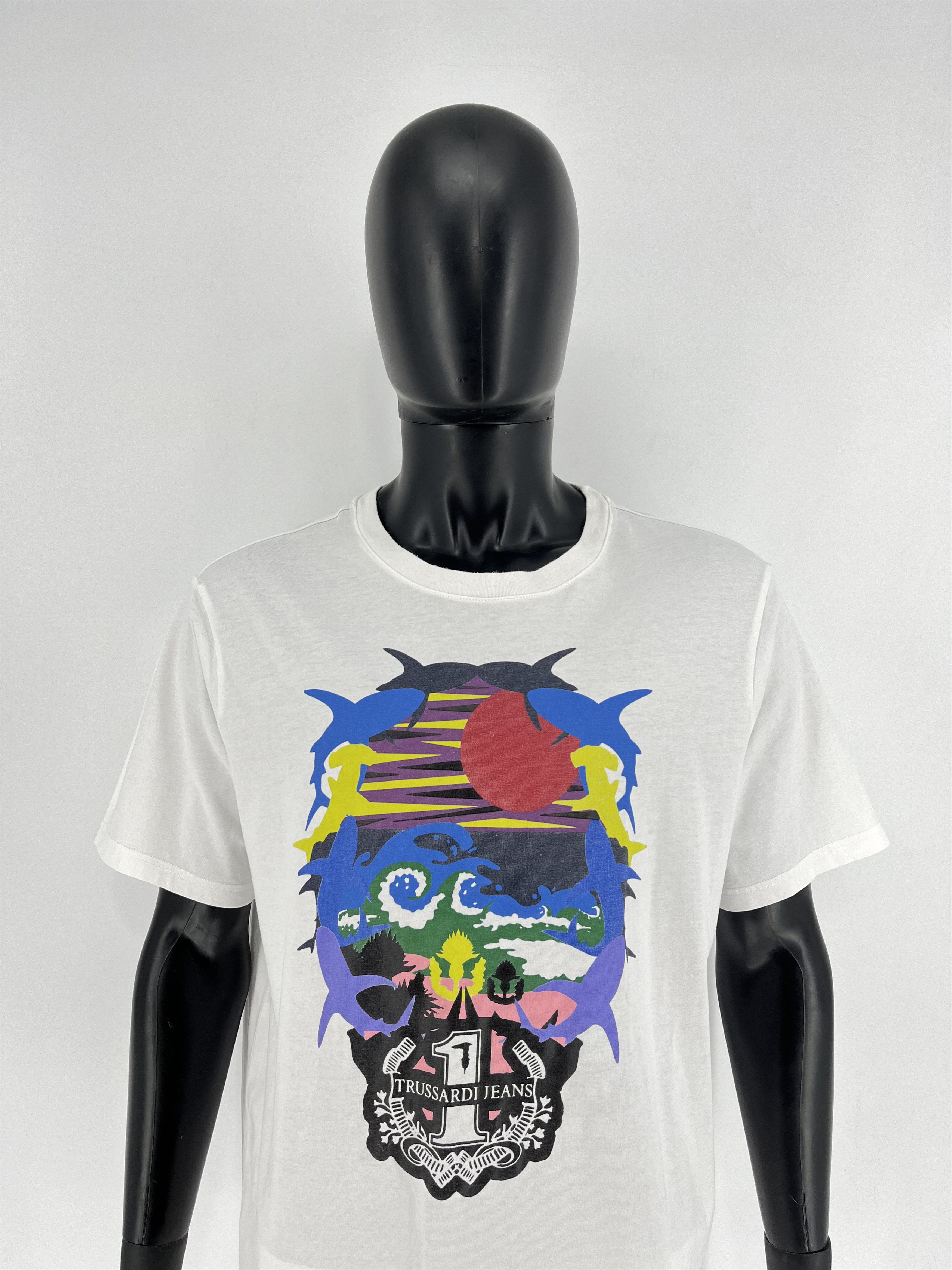 Trussardi Vintage Trussardi Jeans Sportswear White T shirt Size XL Size US XL / EU 56 / 4 - 1 Thumbnail