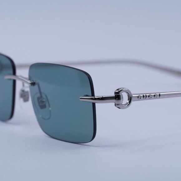 Gucci 🕶️ New Gucci GG1703S 002 Silver/Green Sunglasses Size ONE SIZE - 4 Thumbnail